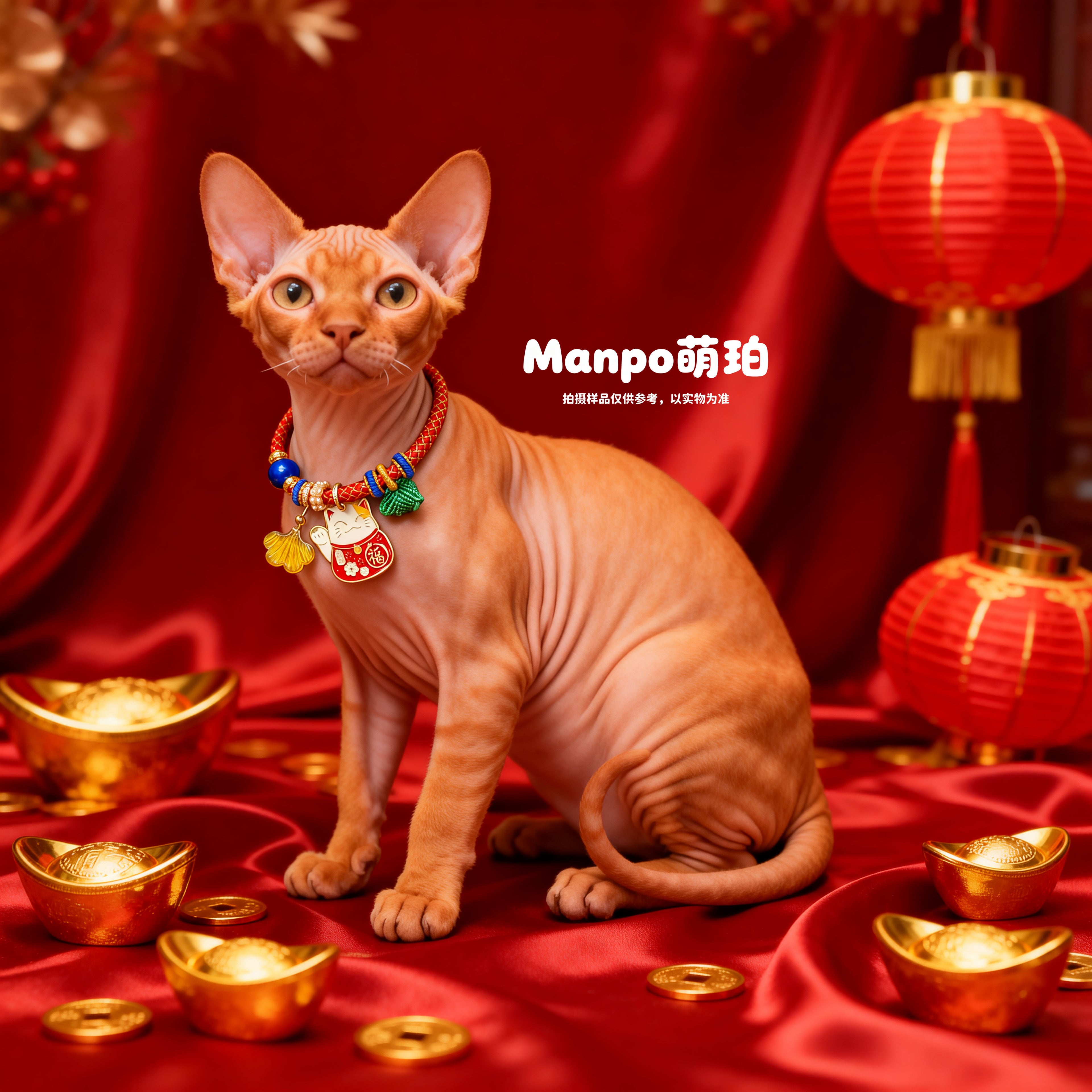 Manmo Gem 「Essence」Collection: "Seated in Abundance" Cat Collar – Handcrafted Harmony & Natural Well-being